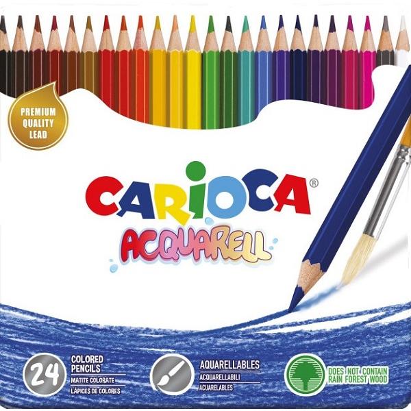 Set 24 creioane colorate: Aquarell in cutie metalica