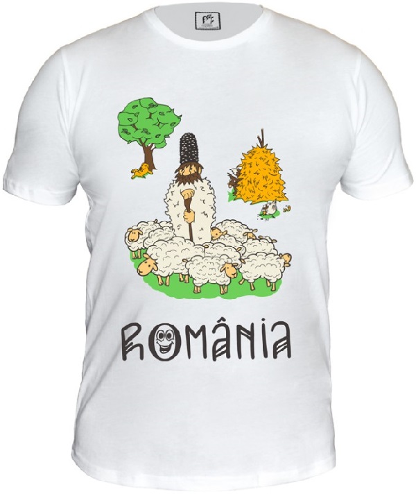 Tricou Romania: Peisaj rural. Marimea M