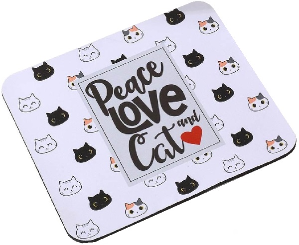 mousepad - peace, love and cat