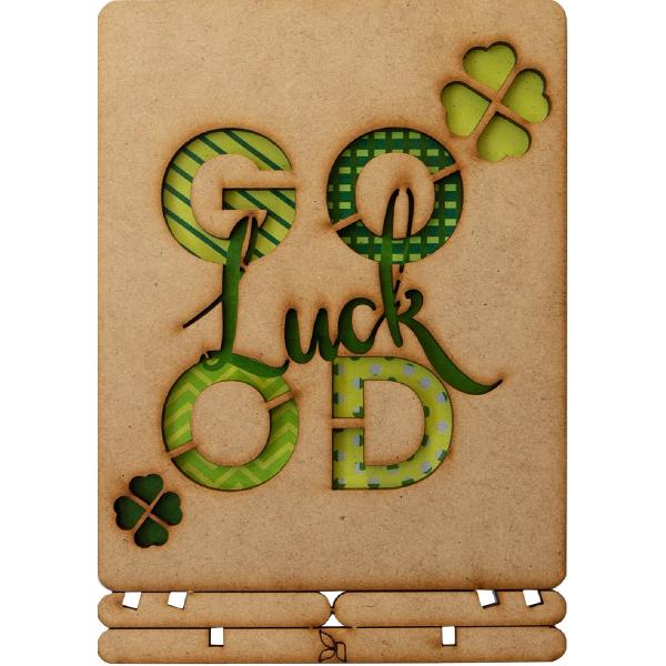 Carte postala din lemn: Good Luck