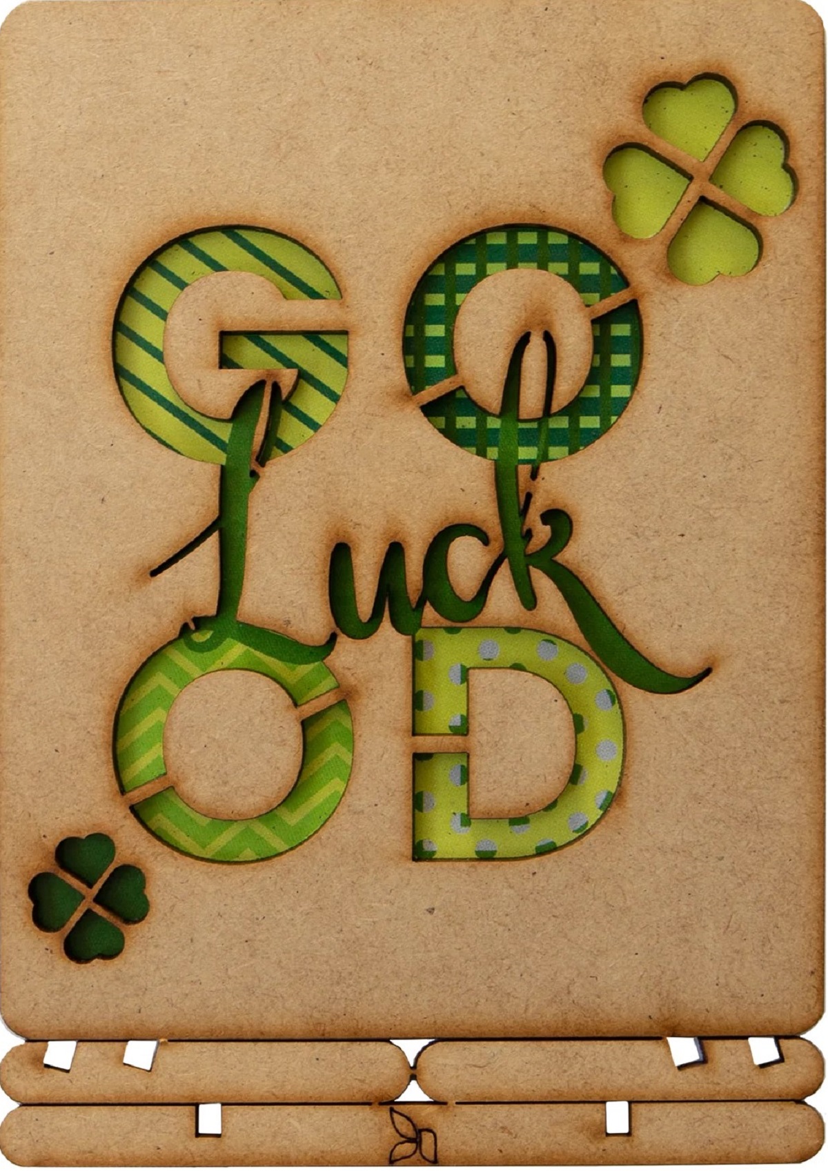 Carte postala din lemn: Good Luck
