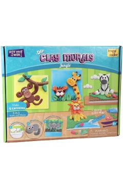 Imaginea produsului 'Set de modelat cu 5 tablouri canvas: Jungle'