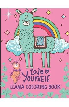 Coperta cărții 'Llama Coloring Book: For Girls Ages 7-12 (Animal Coloring Books) - Creative Ica'
