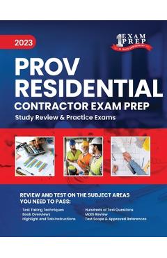 Coperta cărții '2023 Florida County PROV Residential Contractor Exam Prep: 2023 Study Review & Practice Exams - One Exam Prep'