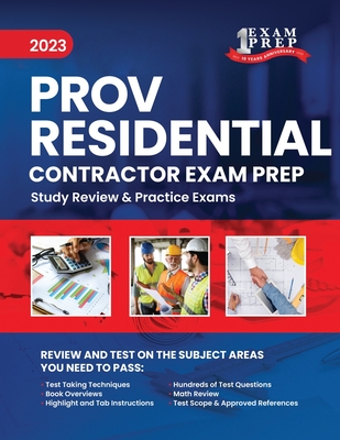 Coperta cărții '2023 Florida County PROV Residential Contractor Exam Prep: 2023 Study Review & Practice Exams - One Exam Prep'