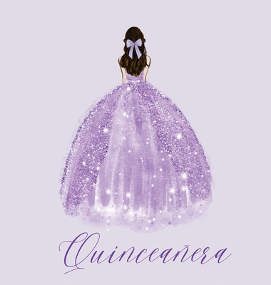 Quinceanera Guest Book with purple dress (hardback) - Lulu And Bell