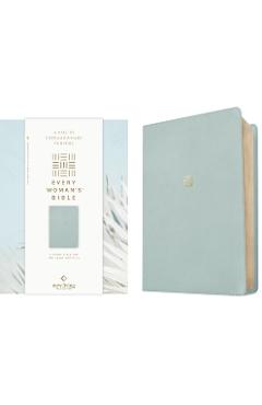 Coperta cărții 'NLT Every Woman's Bible (Leatherlike, Sky Blue, Red Letter, Filament Enabled) - Tyndale'