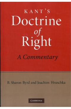 Coperta cărții 'Kant's Doctrine of Right: A Commentary - B. Sharon Byrd'