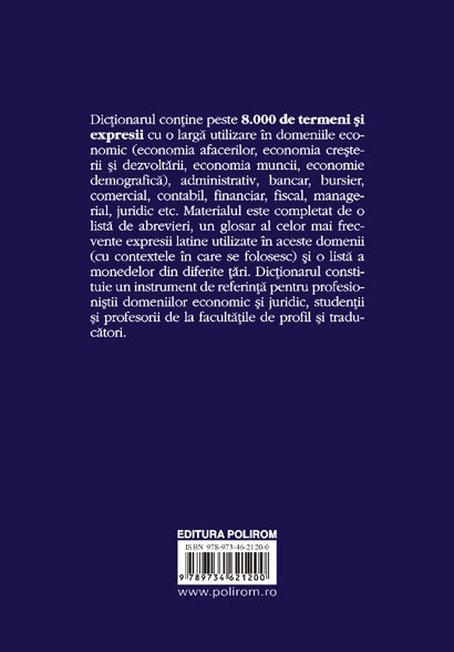Dictionar englez-roman, roman-englez de termeni economici si juridici - Areta Voroniuc