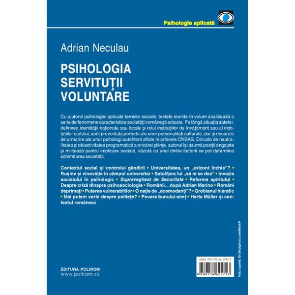 Psihologia servitutii voluntare - Adrian Neculau