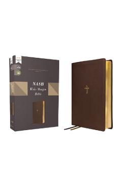 Poza produsului Nasb, Wide Margin Bible, Leathersoft, Brown, Red Letter, 1995 Text, Comfort Print - Zondervan