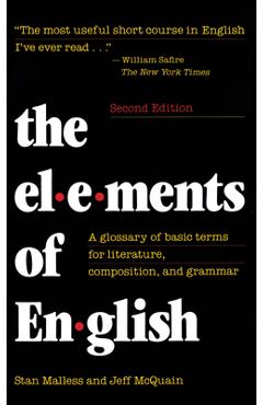Coperta cărții 'The Elements of English: A Glossary of Basic Terms for Literature, Composition, and Grammar - Stan Malless'