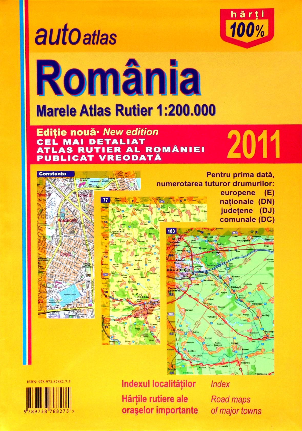 Coperta cărții 'Mare atlas rutier romania 2011'