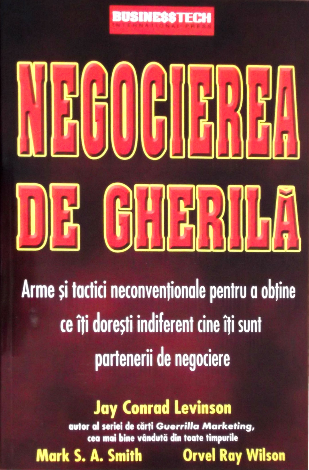Coperta cărții 'Negocierea de gherila Arme si tactici neconventionale - Jay Conrad Levinson'