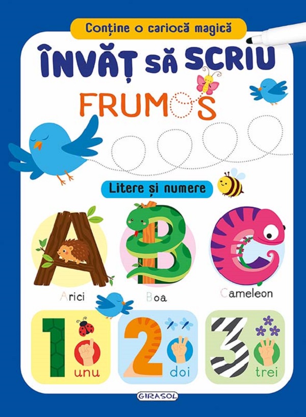 Coperta cărții 'Învăț să scriu frumos. Litere și numere'