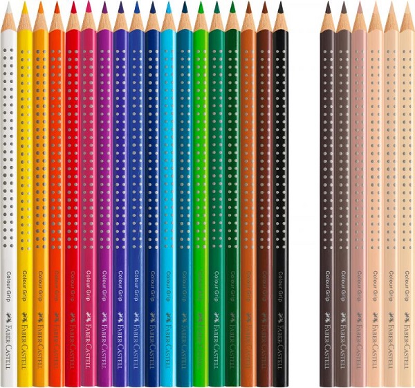 Set 18 creioane colorate + 6 culori. Grip 2001