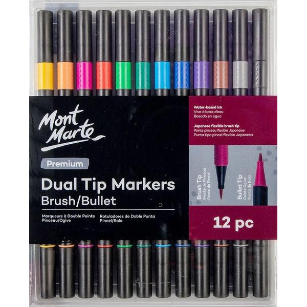 Set 12 markere: Brush Duo Mont Marte