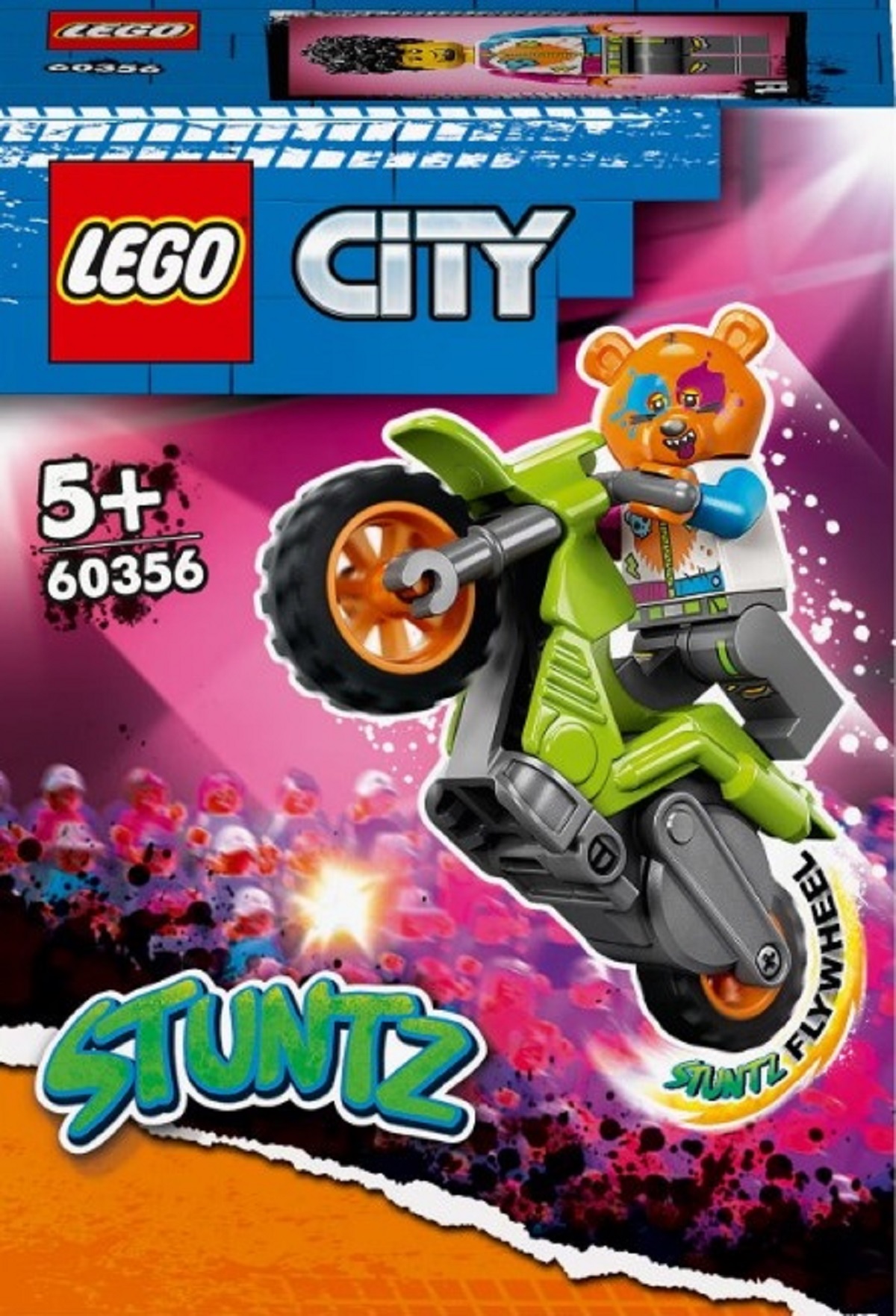Lego City. Motocicleta de cascadorie cu urs