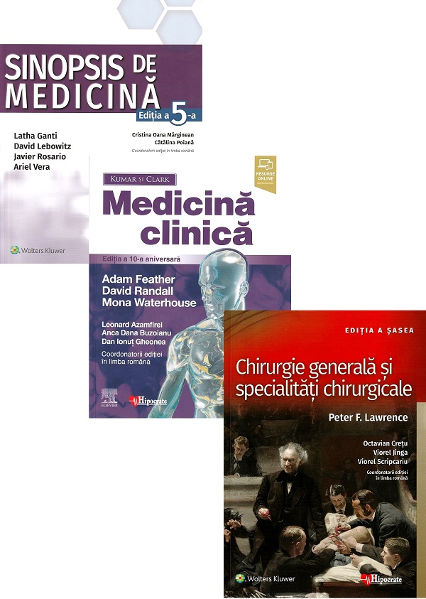 Set 3 carti pentru rezidentiat: Sinopsis de medicina + Medicina clinica + Chirurgie generala
