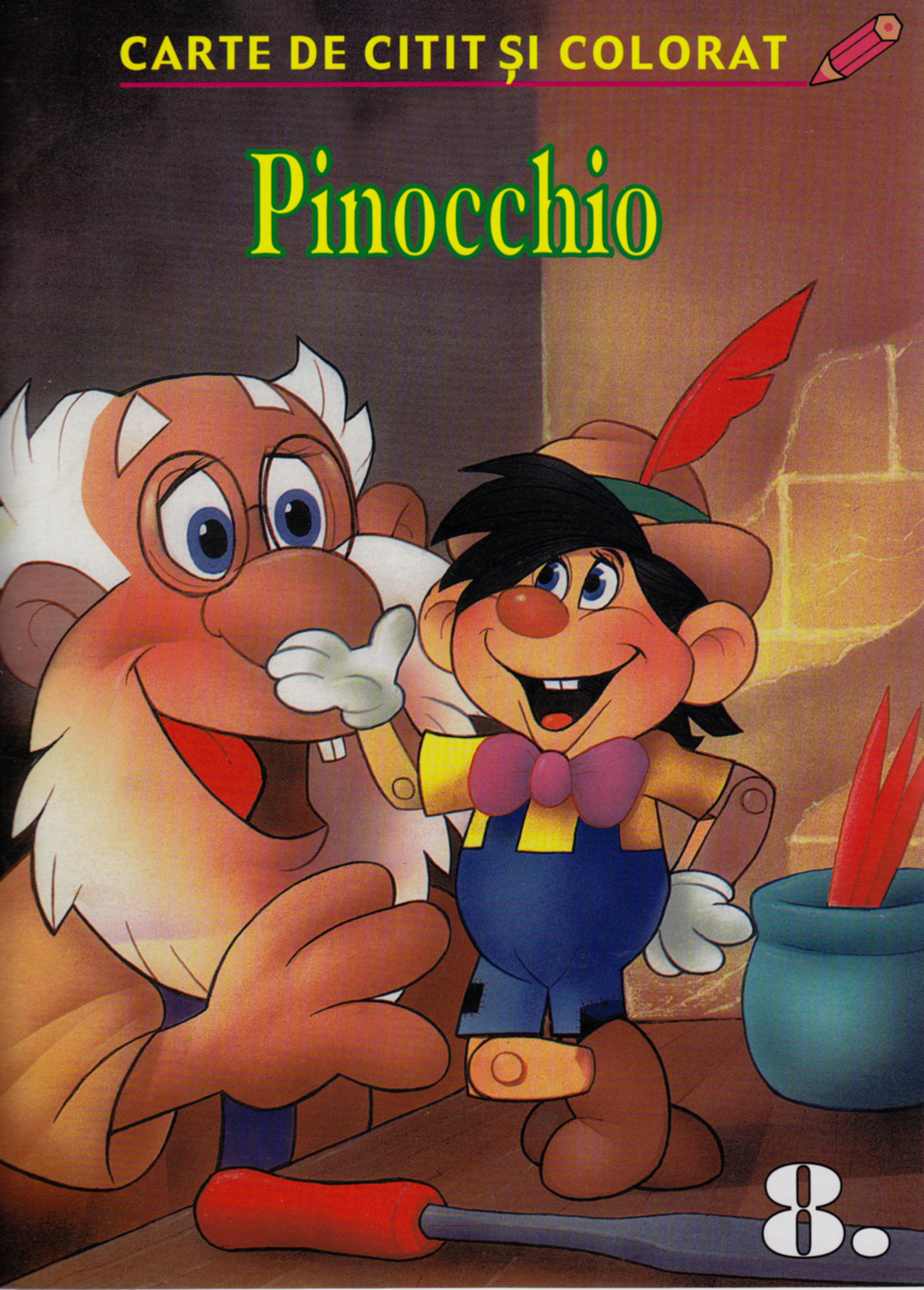 Pinocchio - Carte de citit si colorat