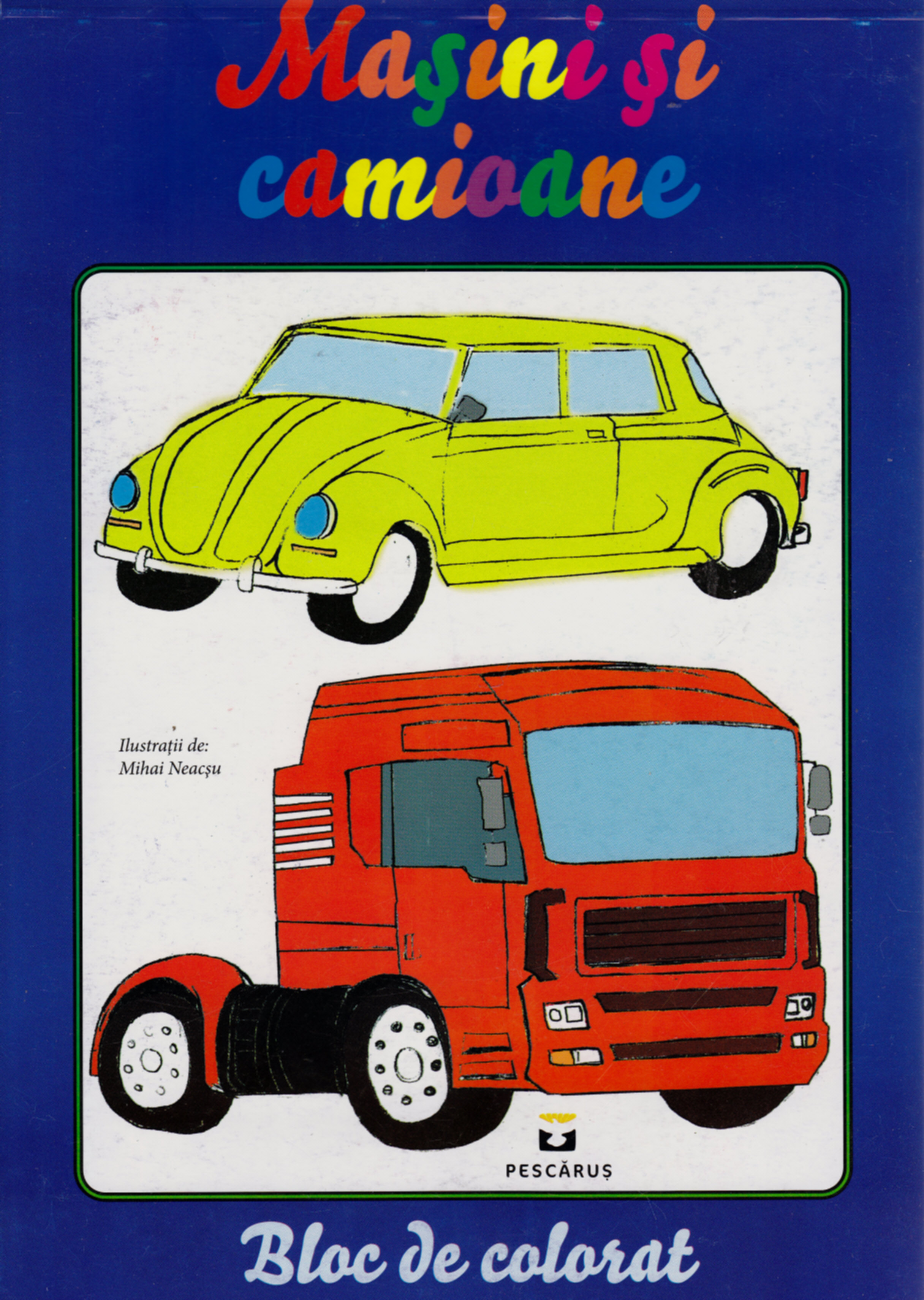 Masini si camioane - Bloc de colorat
