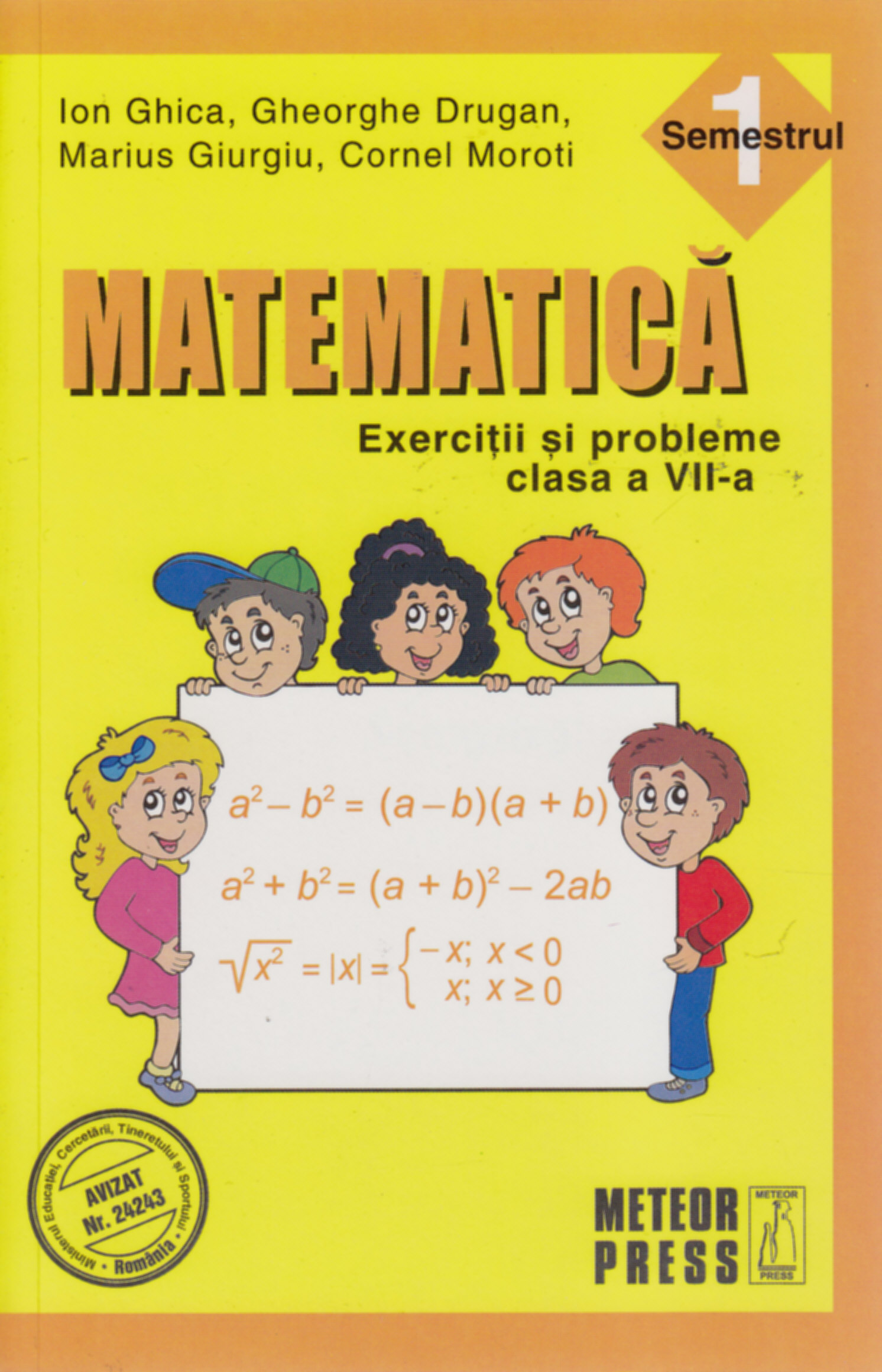 Coperta cărții 'Matematica Cls 7 Exercitii Si Probleme Sem 1 - Ion Ghica, Ghoerghe Duran'