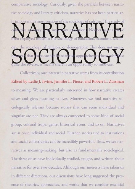 Coperta cărții 'Narrative Sociology - Leslie J. Irvine'