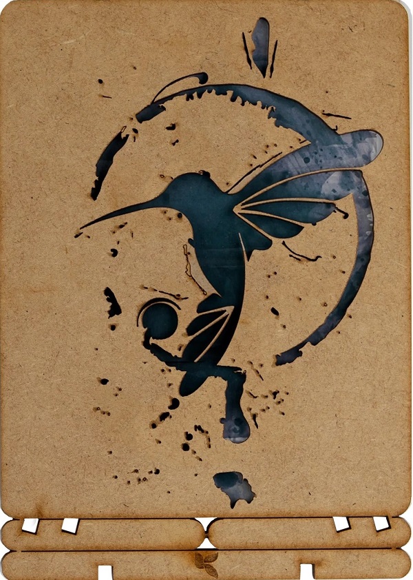 Carte postala din lemn: Hummingbird