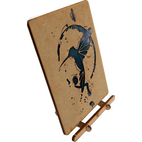 Carte postala din lemn: Hummingbird