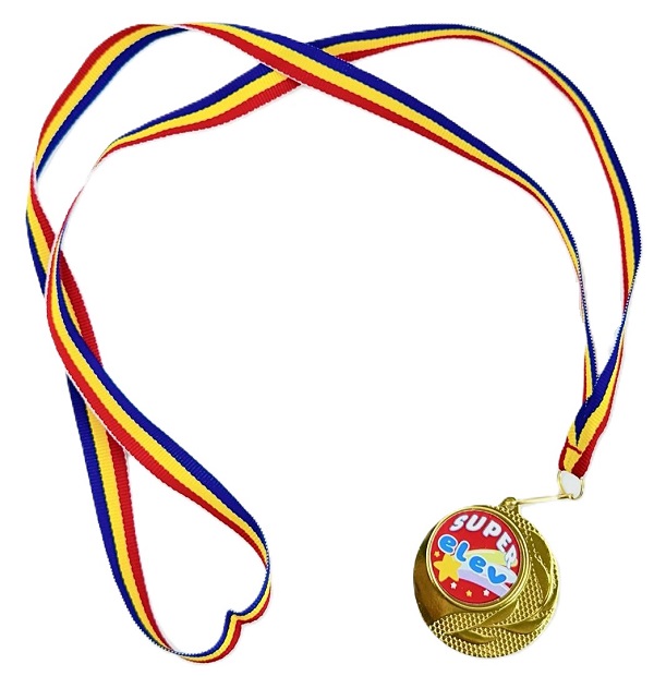 Coperta cărții 'Medalie super elev + Snur tricolor'