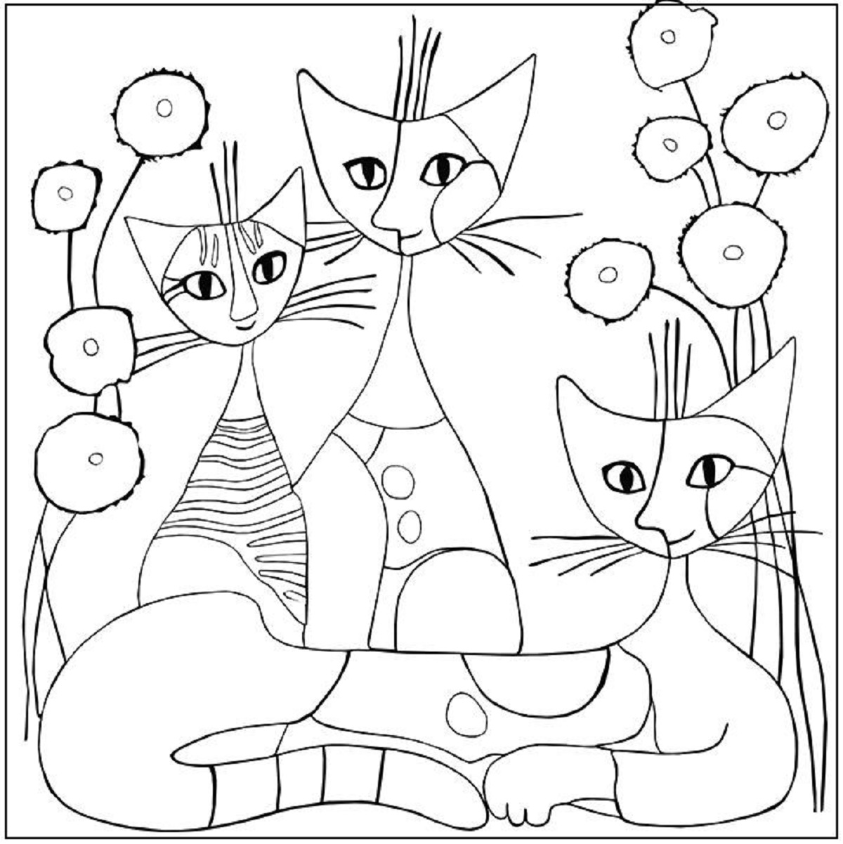 Coli de colorat cu pisici. Rosina Wachtmeister