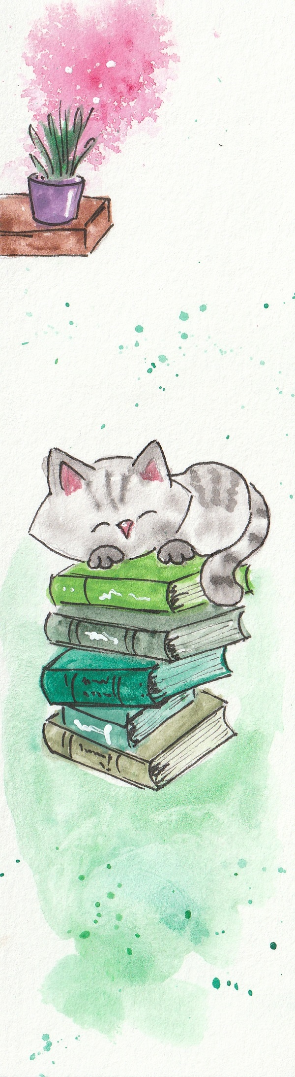 Semn de carte: Pisica pe carti