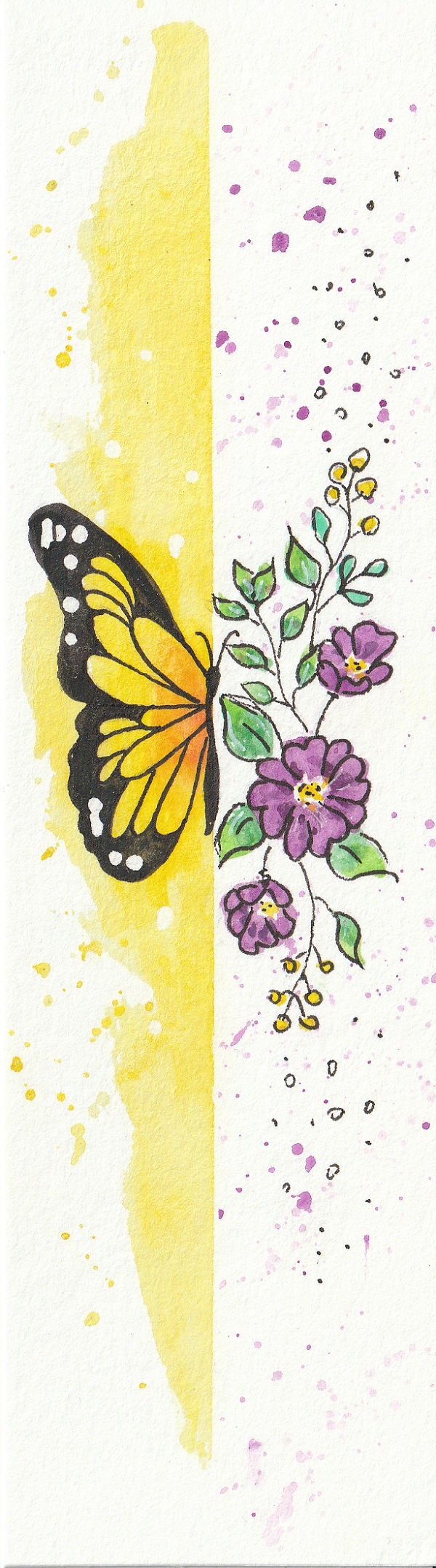 Semn de carte: Fluture si flori