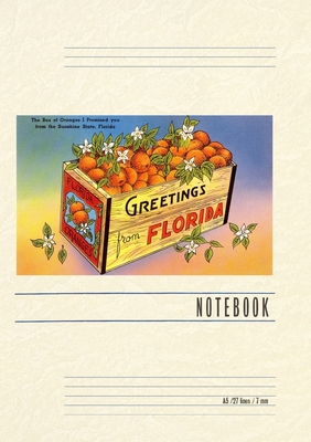 Vintage Lined Notebook Greetings from Florida, Orange Crate - Found Image Press