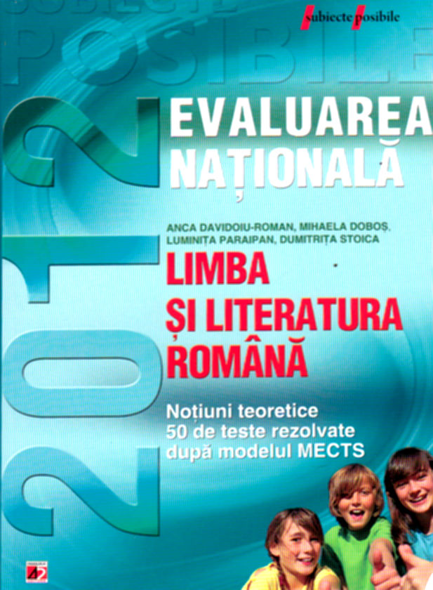 Coperta cărții 'Evaluare nationala 2012 romana - Anca Davidoiu-Roman, Mihaela Dobos'