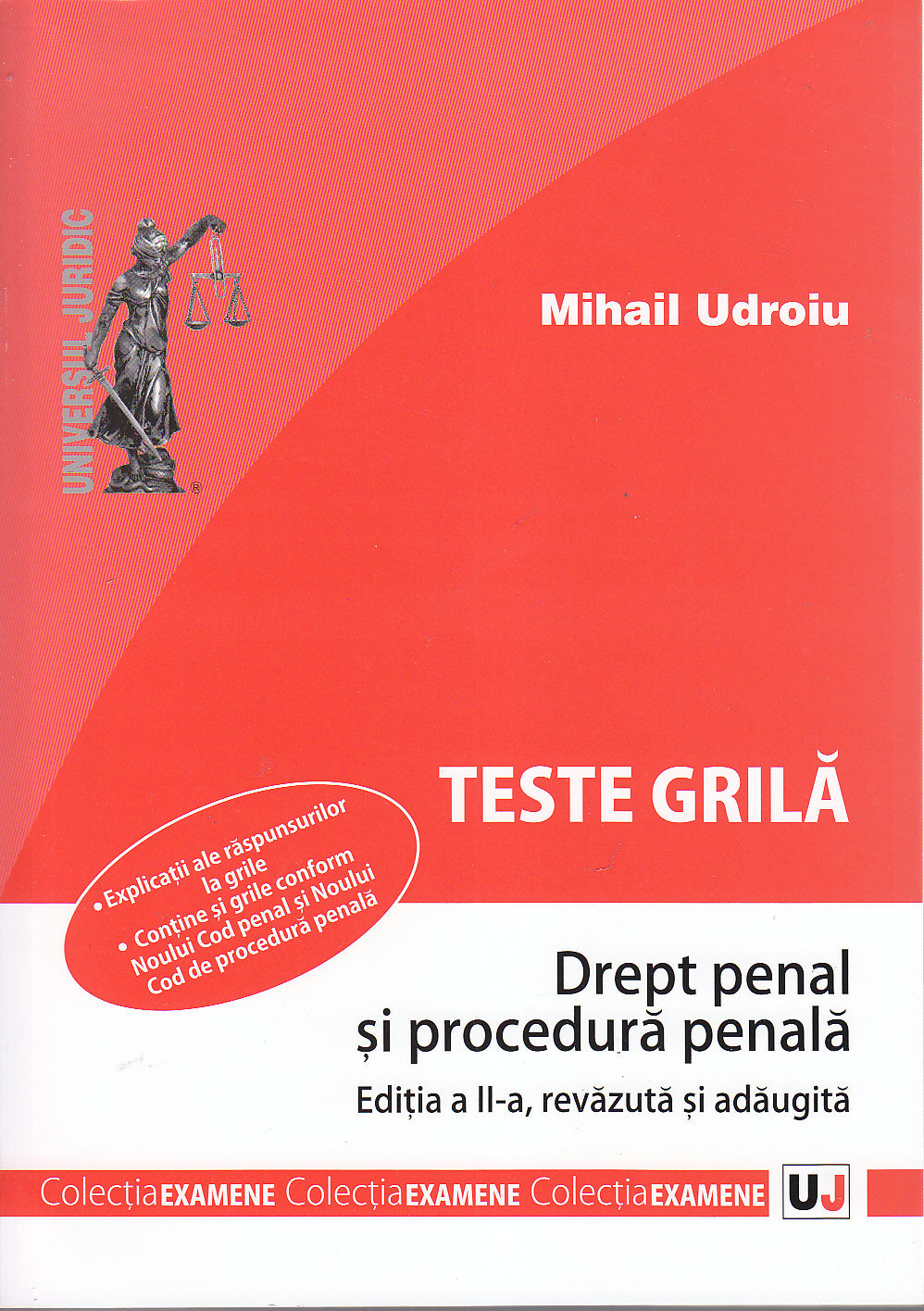 Coperta cărții 'Drept penal si procedura penala ed. 2. Teste grila - Mihail Udroiu'