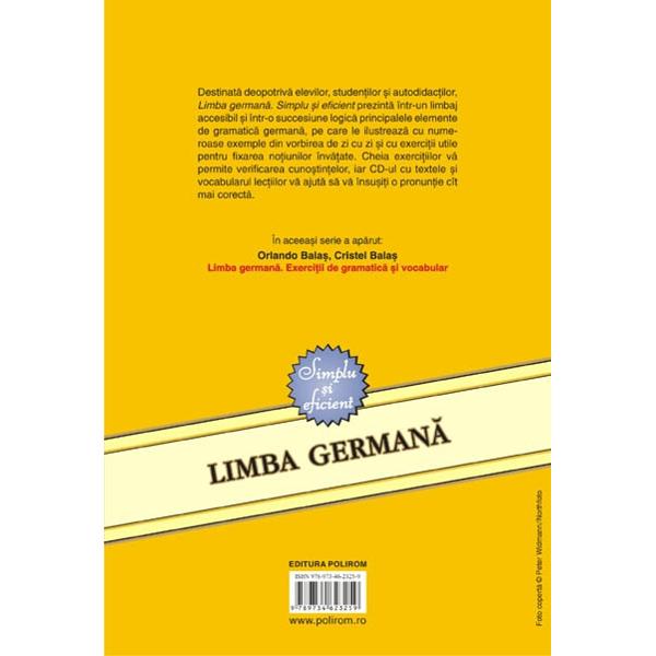 Limba Germana - Simplu si eficient contine cd-Rom ed.6 - Orlando Balas