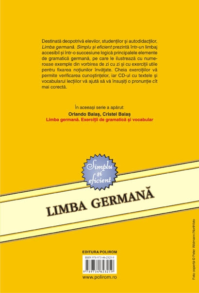 Coperta cărții 'Limba Germana - Simplu si eficient contine cd-Rom ed.6 - Orlando Balas'