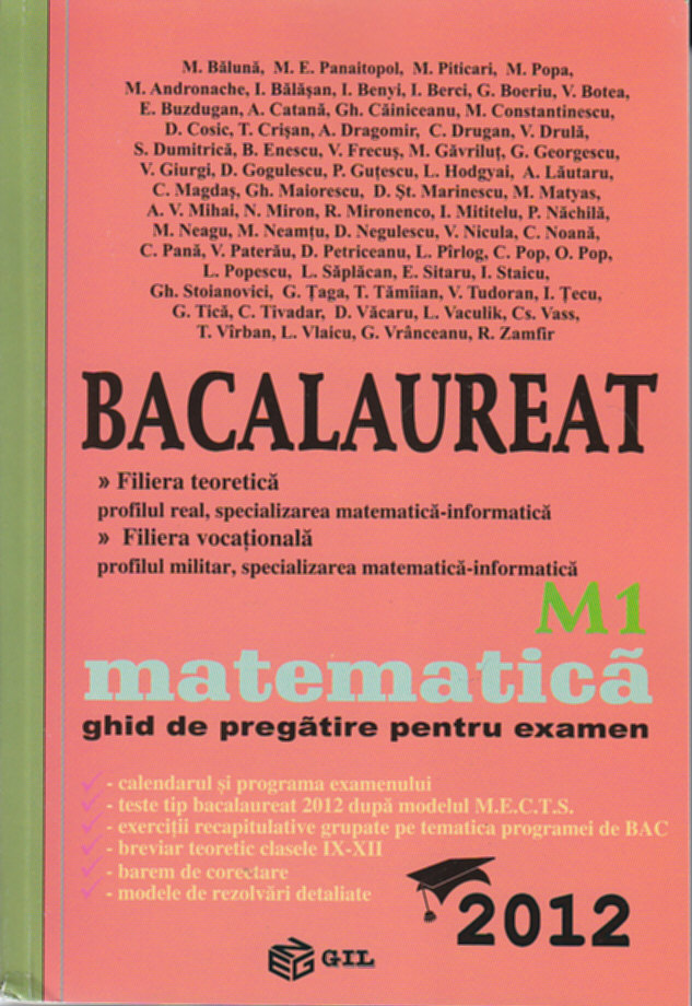 Coperta cărții 'Bac Matematica M1 2012 - M. Baluna'