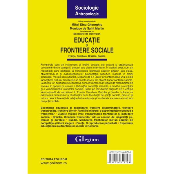 Educatie si frontiere sociale - Mihai Dinu Gheorghiu, Monique De Saint Martin