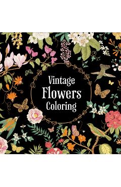 Coperta cărții 'Vintage Flowers Coloring (Keepsake Coloring Books) - New Seasons'