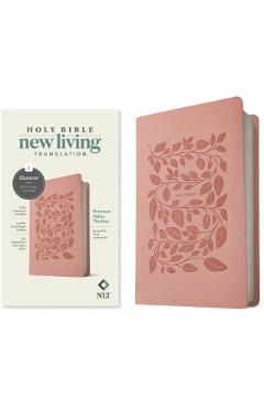 NLT Premium Value Thinline Bible, Filament-Enabled Edition (Leatherlike, Dusty Pink Vines) - Tyndale