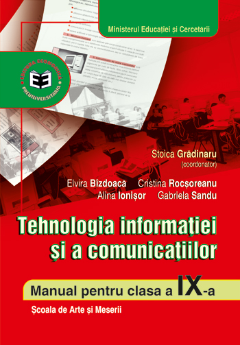 Coperta cărții 'Tehnologia Informatiei si a comunicatiilor cls 9 - Stoica Gradinaru'