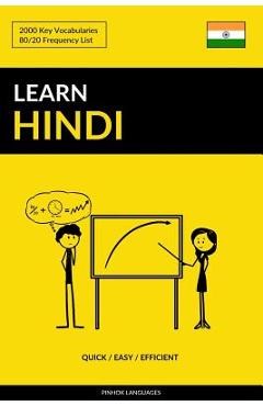 Poza produsului Learn Hindi - Quick / Easy / Efficient: 2000 Key Vocabularies - Pinhok Languages