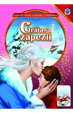 Poza produsului Craiasa zapezii. Carte de colorat cu povesti si abtibilduri