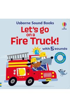 Coperta cărții 'Let's Go on a Fire Truck - Sam Taplin'