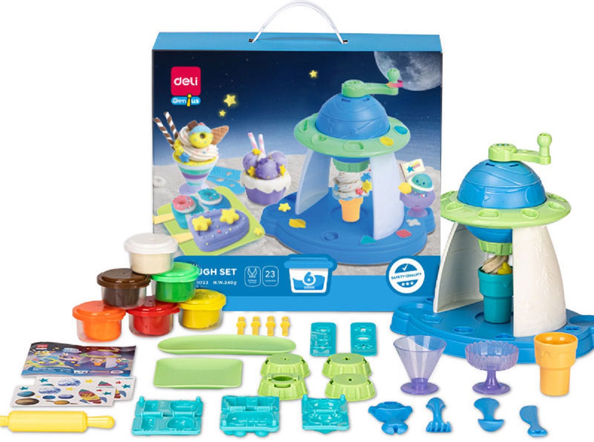 Dough Set: Fabrica de dulciuri. Set creativ plastilina + 23 accesorii