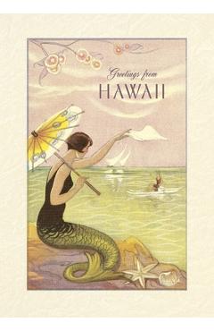Coperta cărții 'Vintage Lined Notebook Greetings from Hawaii, Mermaid - Found Image Press'