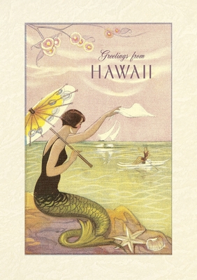 Coperta cărții 'Vintage Lined Notebook Greetings from Hawaii, Mermaid - Found Image Press'