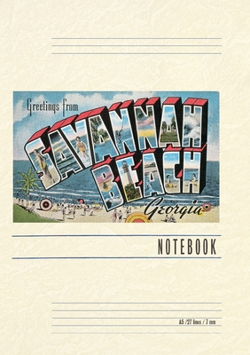 Vintage Lined Notebook Greetings from Savannah Beach - Found Image Press